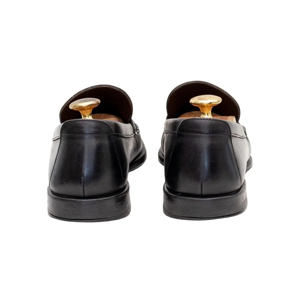 SALVATORE FERRAGAMO Men's‎ Size 8.5 D Black Leather Horsebit Loafers Italy